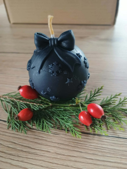 Svíčka "Koulička mašle" modrá