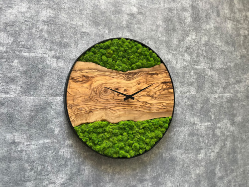 MECHOVÉ HODINY pr. 40cm - oliva