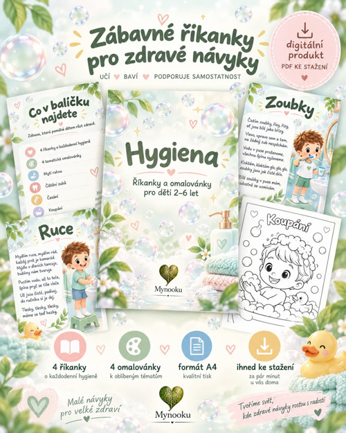 Hygiena – říkanky a omalovánky pro děti 2–6 let