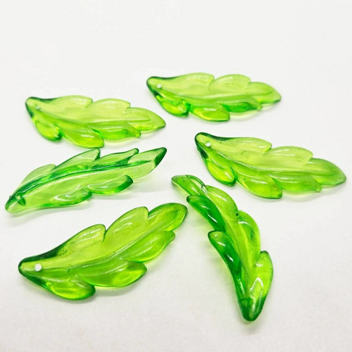 Lístky, 41x14mm, zel.sv., 7ks