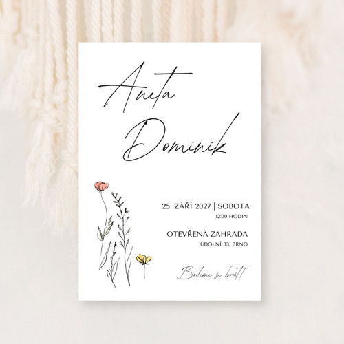 Svatební oznámení (č. 05) - Canva šablona