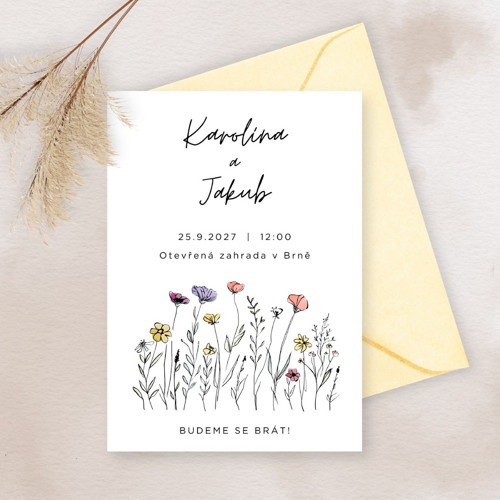 Svatební oznámení (č. 06) - Canva šablona