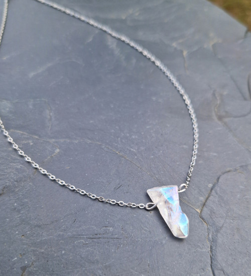 Náhrdelník*křišťál aqua aura*ocel*I.