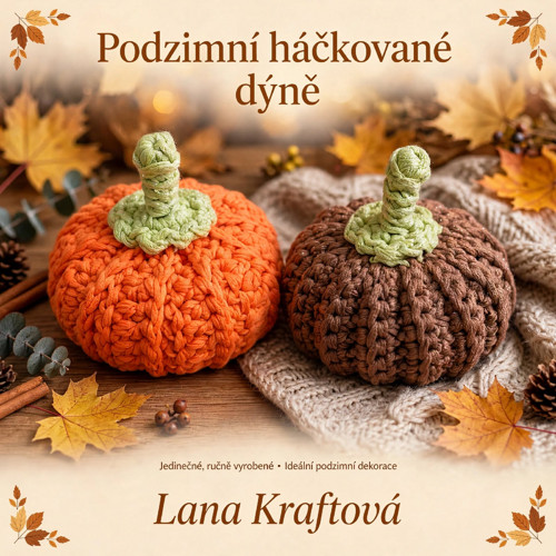 Háčkované dýně. Podzimní dekorace.