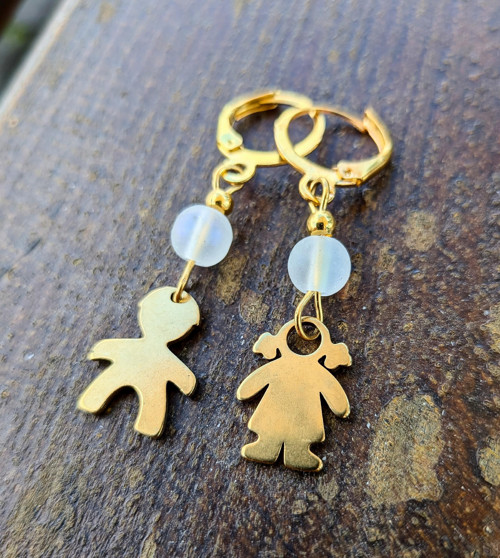 Handmade náušnice deti s liečivým kameňom opalitom