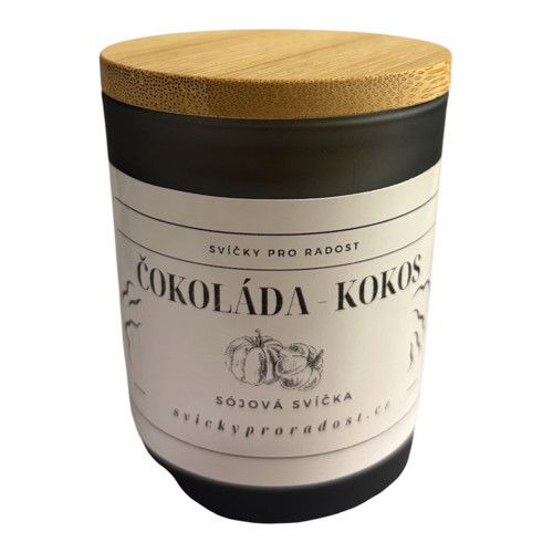 Sójová svíčka ve skle 200ml - Čokoláda s kokosem