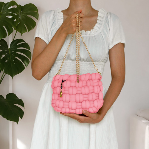 Cherry Blossom Mini chunky kabelka – ručně pletená