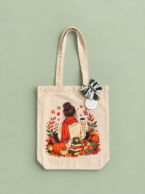 Podzimní plátěná taška/ tote canvas autumn bag