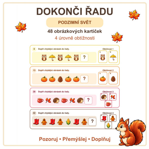 Dokonči řadu – Podzimní svět | PDF pro děti