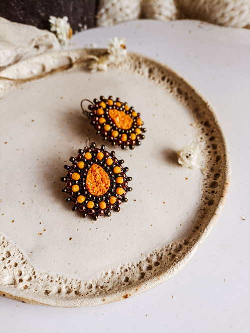 Druzy earrings n.26 - vyšívané náušnice