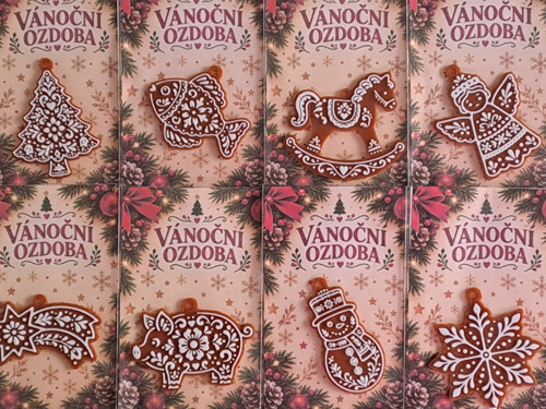Vánoční ozdoby perníčky - sada 8ks