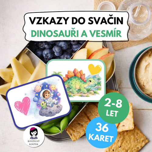 Vzkazy | Kartičky do svačin – Dinosauři a vesmír