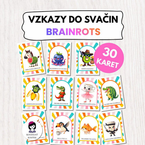 Vzkazy do svačin – Brainrots | 30 veselých karet