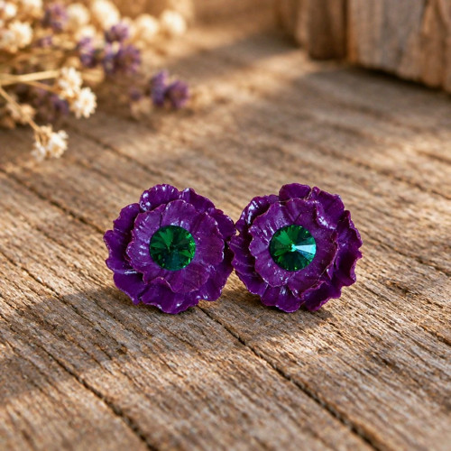 Květinové náušničky se Swarovski elements