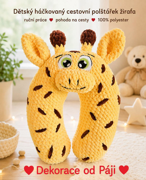Dětský háčkovaný cestovní polštářek