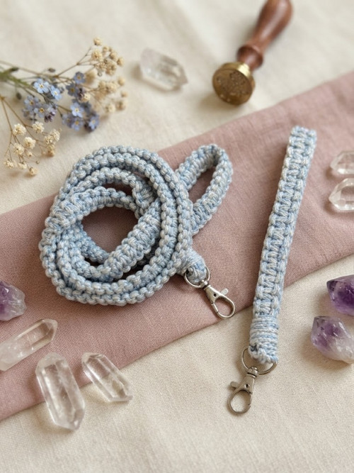 Macramé popruh/šňůra + klíčenka