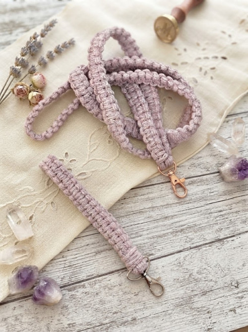 Macramé popruh/šňůra + klíčenka