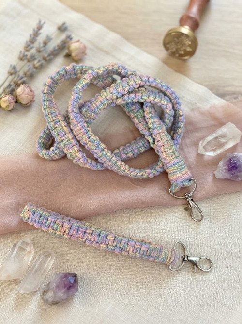 Macramé popruh/šňůra + klíčenka