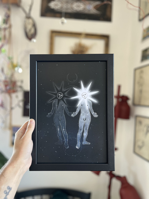 Tisk autorské ilustrace Gemelli v rámečku — foto 1