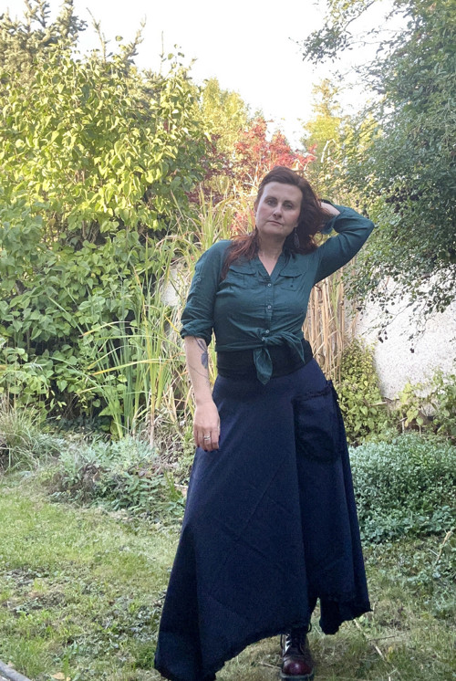 Elegantní punk - vlněná sukně NA OBJEDNÁVKU