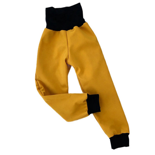 Softshell kalhoty Basic hořčice s fleecem — foto 1