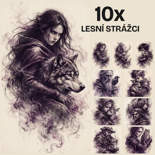 Lesní strážci (Sada 10 ks - digitální grafika)