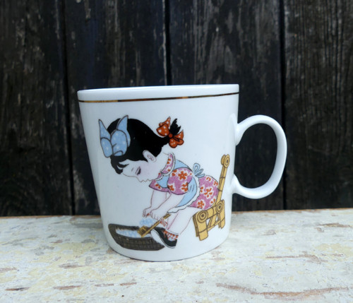 Pradlenka...dětský porcelánový hrníček