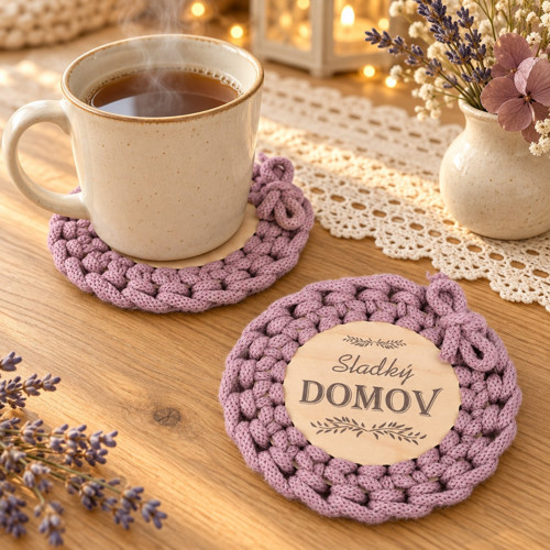 Háčkovaný podtácek - Sladký domov