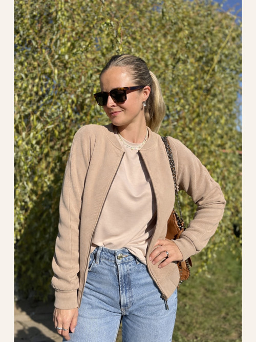 Casual hřejivý Bomber béžový 36/38