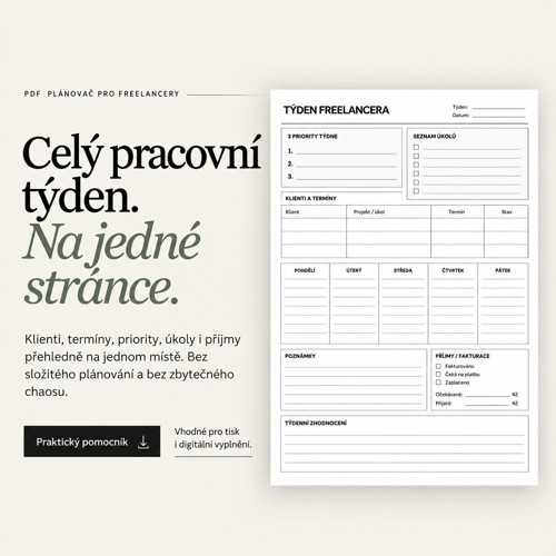 Týden freelancera – týdenní PDF plánovač