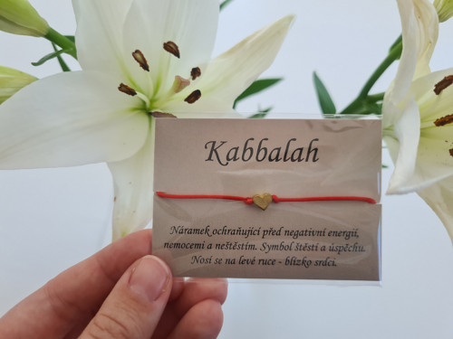 Kabbalah náramek - zlaté srdíčko