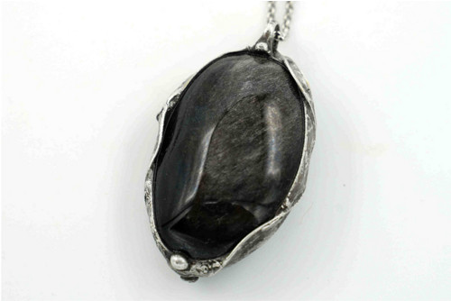 Stříbřitá noc (obsidián stříbrný)