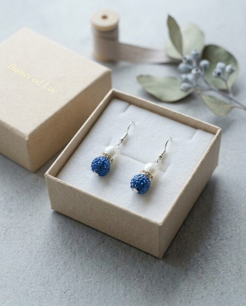 Náušnice modrá Shamballka — foto 1