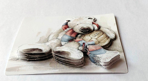 3D dekorace méďa ozdobení albumu - přáníček