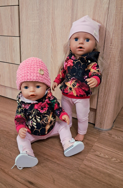 Set oblečení pro Baby Born 43 cm - včely, květy