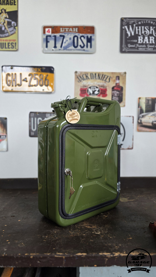 Kanystr Bar - " Army Green " Čisté dřevo