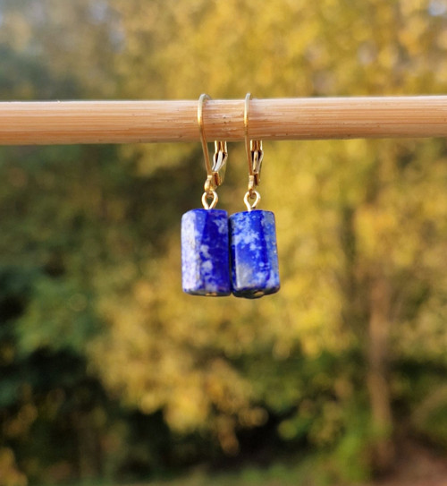 Lapis lazuli*kvádříky*náušnice*zlatá ocel