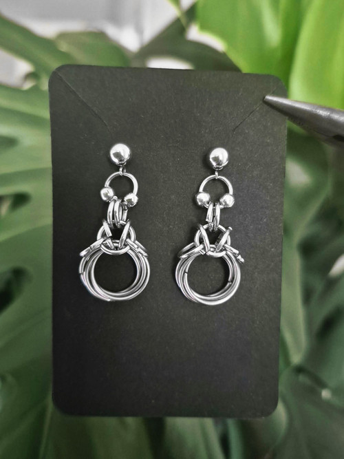 Chainmaille náušnice z nerezu