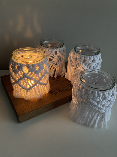 Set 4ks - Svícinky / lucerny macramé svatba