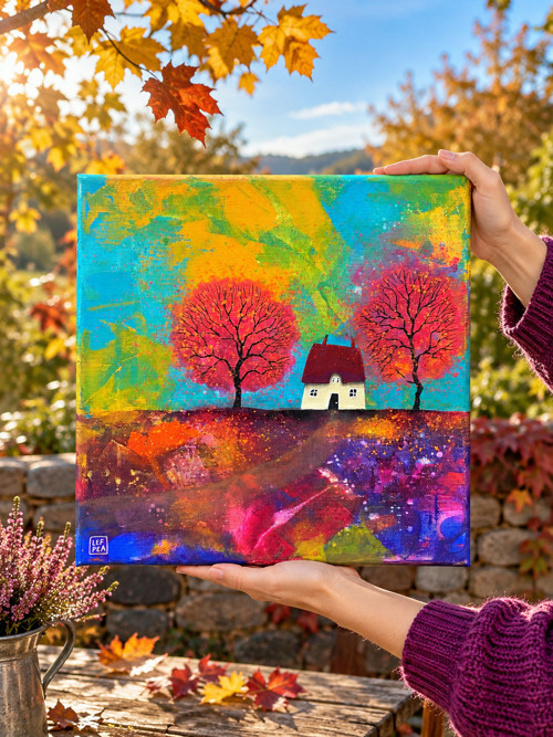 Originální obraz: Vůně a barvy podzimu - 30x30cm