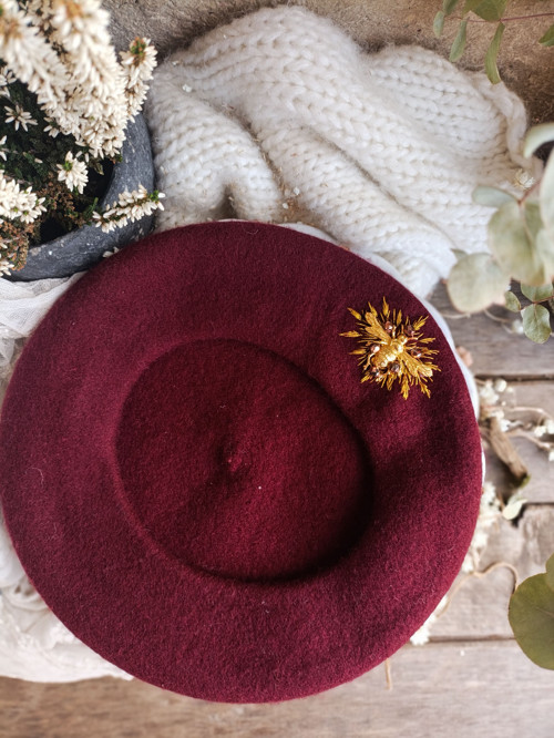 Heather field col. - vyšívaný baret n.99