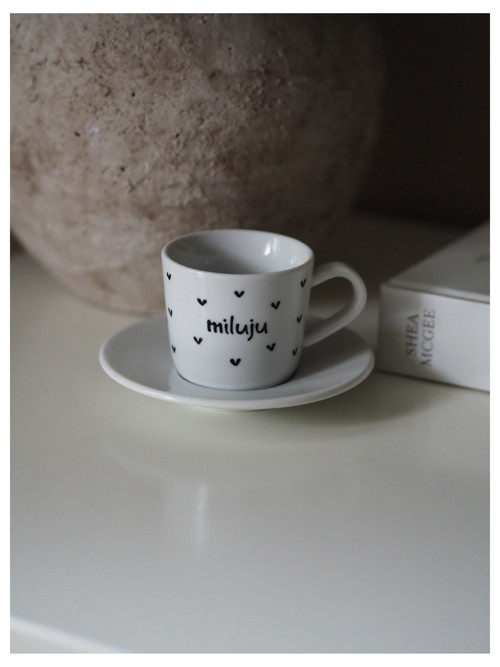 Šálek na espresso s podšálkem MILUJU