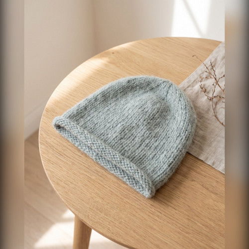 Beanie čepice z alpakové směsi - mint / šalvěj