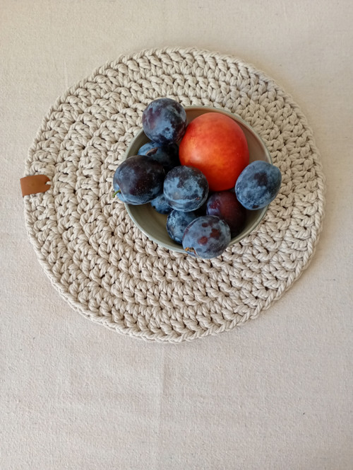 Hačkované prostirání, béžové
