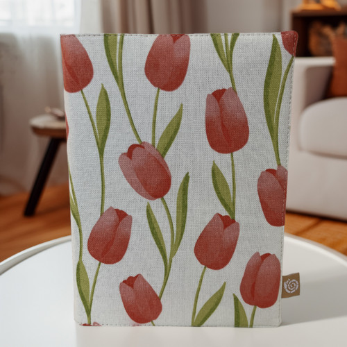 Nastavitelný obal na knihu - tulipány