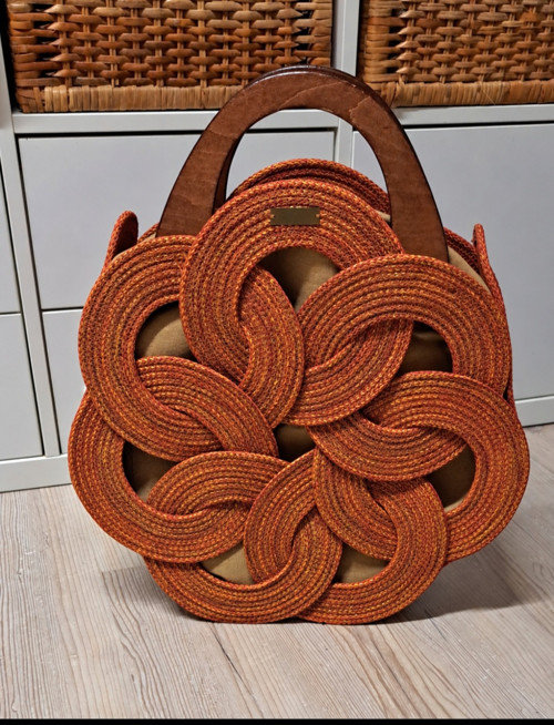 Kabelka Flower - rezavá