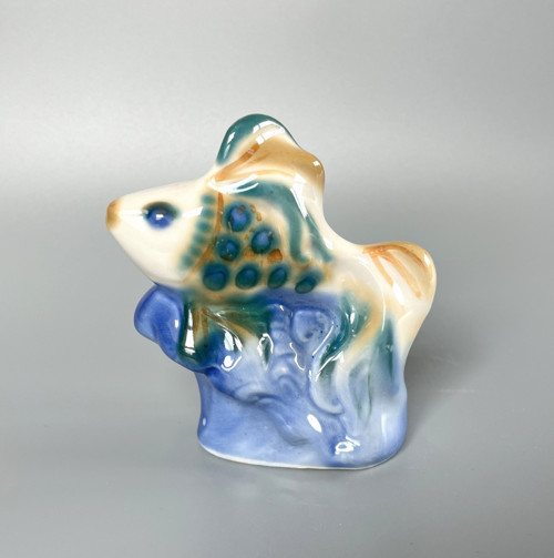 Porcelánová soška Zlatá rybka 10 cm, Polonne USSR