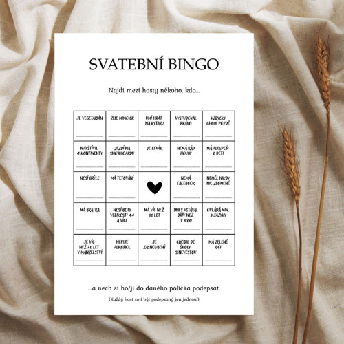 Svatební bingo - Canva šablona