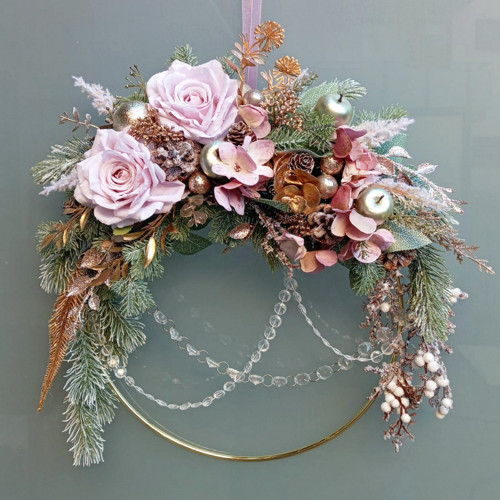 Luxusní vánoční věnec Vintage Rose