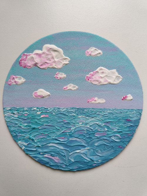 Mořská hladina – Ručně malovaný magnet 15 cm